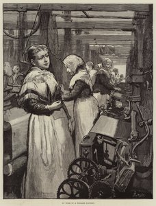 På arbejde i en uldfabrik af Alfred Edward Emslie
