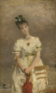 Ung kvinde ved havet, 1886 af Alfred Emile Stevens