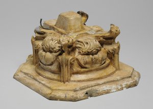 En af 9 maquetter til Sam Wilson Chimneypiece, ca. 1908-14 (gips & shellak) af Alfred Gilbert