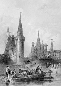 Vasili Blagennoi-kirken, Moskva, indgraveret af J. H. Kernot, ca. 1844