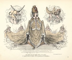Kostume af Isabeau af Bayern, dronning af Frankrig, hovedbeklædning