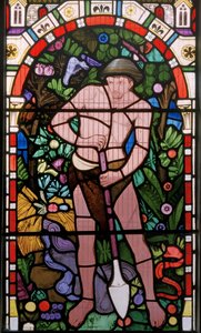 Mordet på Abel af hans bror Kain, ca. 1866 (farvet glas)