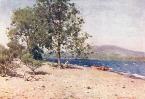 Lake District: Bassenthwaite Lake, en blæsende morgen (farvelitografi) af Alfred Heaton Cooper