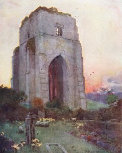 Lake District: Shap Abbey (farvelitografi) af Alfred Heaton Cooper
