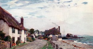 Porlock Weir (farve litho) af Alfred Heaton Cooper