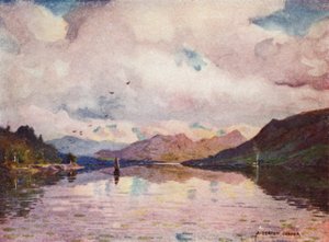 Refleksioner, Kylemore Lough af Alfred Heaton Cooper