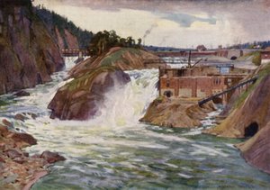 Trollhattan-vandfaldene af Alfred Heaton Cooper