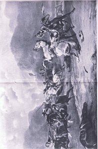 Tilbagetoget ved Naseby: 14. juni 1645, illustration fra British Battles on Land and Sea, 1915 af Alfred Heaton Cooper