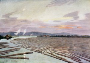 Tømmer ved floden Angerman, Harnosand
