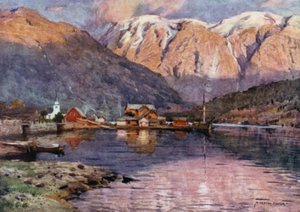 Ulvik, Hardanger Fjord af Alfred Heaton Cooper