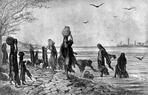 Kvindelige fellahs ved kanten af Nilen, 1872