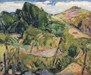 Landskab, ca. 1916 (verso af 327404) (olie på gessoed-plade)