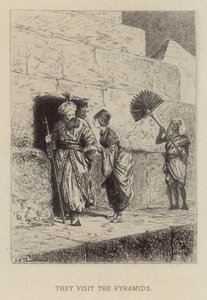 De besøger pyramiderne (ætsning) af Alfred Holst Tourrier
