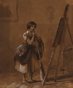 Kunstnerens atelier. Kritikeren. af Alfred Jacob Miller