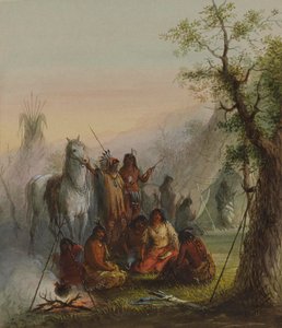 Lejr for indianere af Alfred Jacob Miller