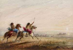 Indianske piger: væddeløb af Alfred Jacob Miller