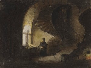 Mand siddende ved et vindue af Alfred Jacob Miller