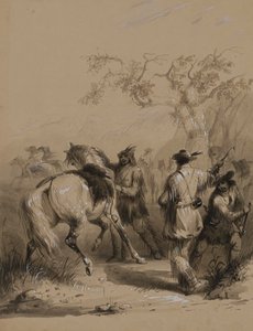 Forberedelser til en bisonjagt af Alfred Jacob Miller