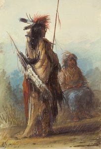 Shoshones, Green River, ca. 1837 (blyant, pen og blæk og vask på papir) af Alfred Jacob Miller