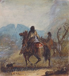 Sioux Women, Cut Rocks in the Distance, ca. 1837 (blyant, akvarel og gouache på papir) af Alfred Jacob Miller