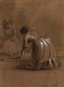 Gadeskitse. Vasketrin af Alfred Jacob Miller