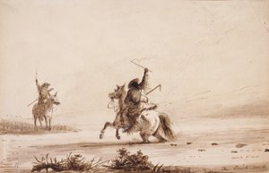 Kæmper sig gennem kviksandet af Alfred Jacob Miller