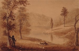 Svanesøen, ca. 1837 (akvarel på papir) af Alfred Jacob Miller