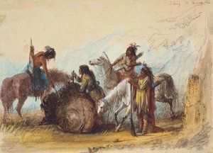 Taking the Hump Rib, ca. 1858 (blyant, akvarel og gouache på papir) af Alfred Jacob Miller