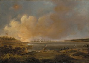 Slaget ved Fort McHenry af Alfred Jacob Miller