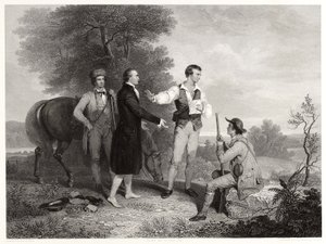 Capture of Major Andre, efter Asher B. Durand, ca. 1846 (gravering) af Alfred Jones
