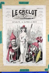 Omslag til "" Le Grelot"", nummer 50, Satirisk i farver af Alfred Le Petit