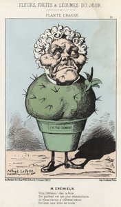 Grasse Plant: Tegnefilm om Adolphe Crémieux - ill. fra 25/02/1871 i "Dagens blomster, frugter og grøntsager" af Alfred Le Petit