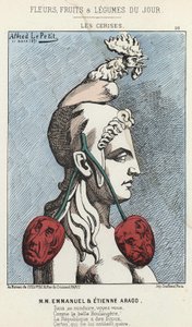 Les Cherry: karikatur af MM Emmanuel og Etienne Arago - ill. af 11/03/1871 i "Dagens blomster, frugter og grøntsager" af Alfred Le Petit