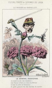 The Rosier des Batailles: tegneserie om general Faidherbe - ill. fra 20/01/1871 i "Dagens blomster, frugter og grøntsager"