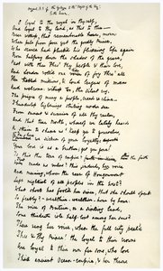 Originalt manuskript af epilogen til kongens idyller, c1872. af Alfred Lord Tennyson