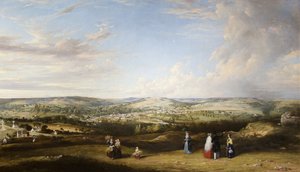 Stroud fra nær Rodborough Fort, Gloucestershire af Alfred Newland Smith