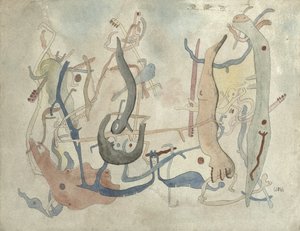Imaginary Forms, ca. 1939/40 (pen, indisk blæk og akvarel på papir)