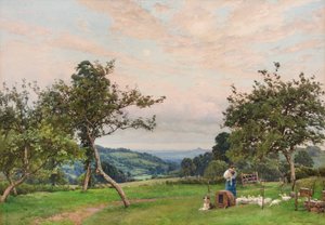 The Duck Pen (akvarel) af Alfred Parsons