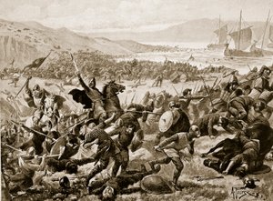 Det store slag ved Brunanburh, 937, illustration fra 