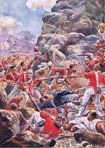 The siege of Delhi: Storming the breach, illustration fra British Battles on Land and Sea, 1915