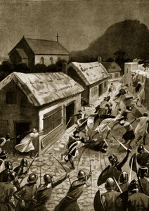 Skotternes storming af Berwick, november 1354, illustration fra 