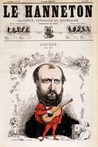 Maj 1867 chabiner. Tegnefilm af Charles Gounod (1818 - 1893), fransk komponist. af Alfred le Petité. af Alfred Petit