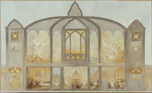Skitse til Saint-Jean de Montmartre-kirken, ca. 1900 (olie) af Alfred Plauzeau