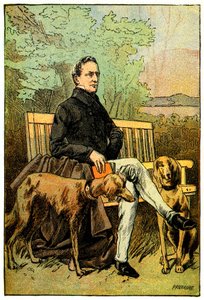 Digteren Alphonse de Lamartine med sine hunde af Alfred Prunaire