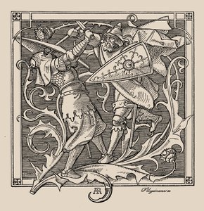 Nibelungen. Hagen af ​​Troneck dræber Iring, 1840-1841. af Alfred Rethel