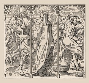 Nibelungen. Hvordan dronningen gav ordre til at brænde hallen ned, 1840-1841. af Alfred Rethel