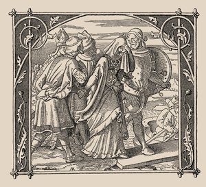 Nibelungen. Kriemhilds afsked, 1840-1841. af Alfred Rethel