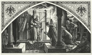 Otto III ved Karl den Stores grav (gravering)