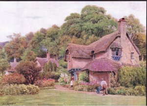 Almshouses, Selworthy Green, Somerset, fra The Cottages and the Village Life of Rural England udgivet af Dent & Sons Limited af Alfred Robert Quinton