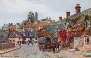 Corfe slot og landsby